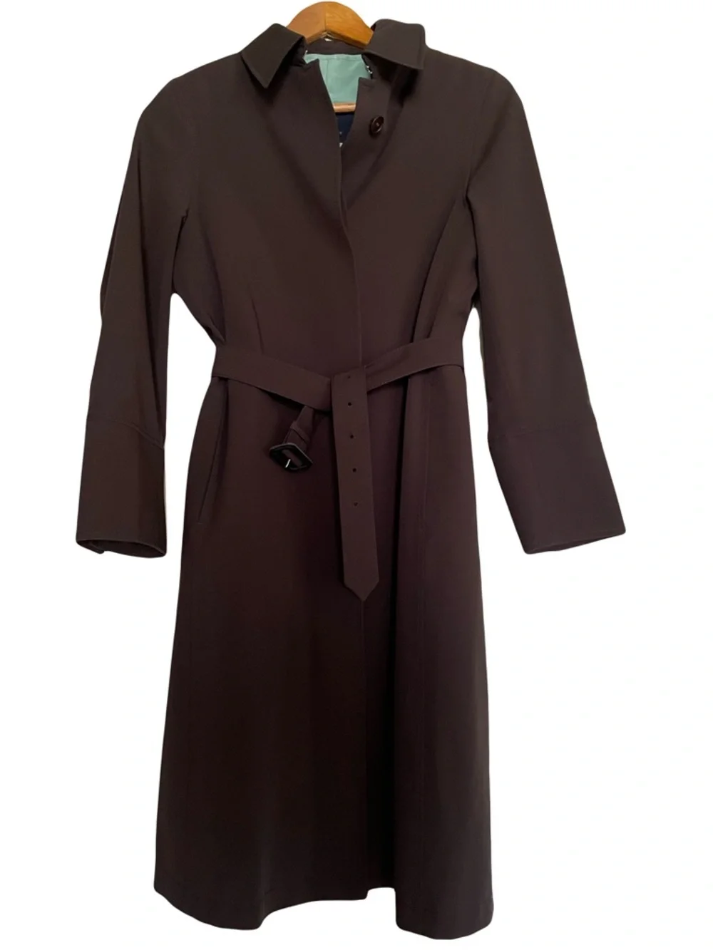 Burberry London Dark Brown Single-Breasted Car Coat - Picture 3 of 14
